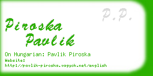 piroska pavlik business card